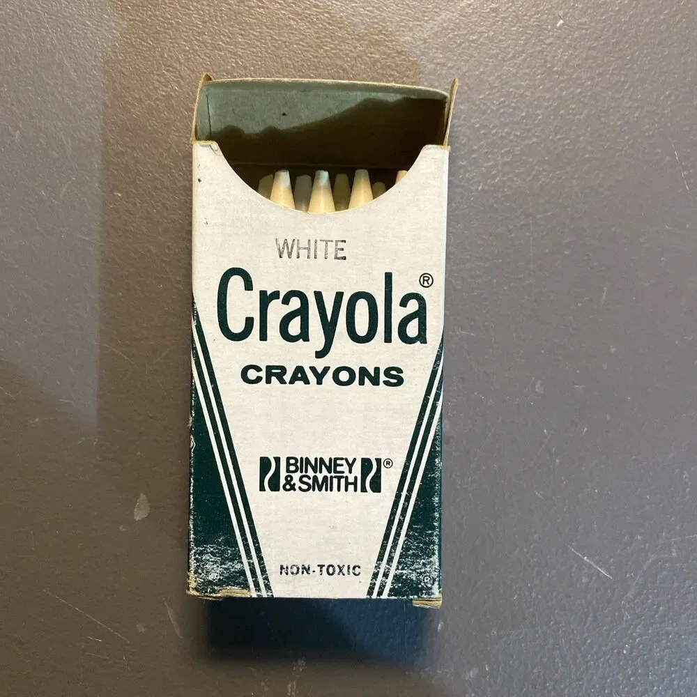 Lot 5 Vintage Crayola Binney Smith No 836 Bulk Crayons White Brown Gray Peach